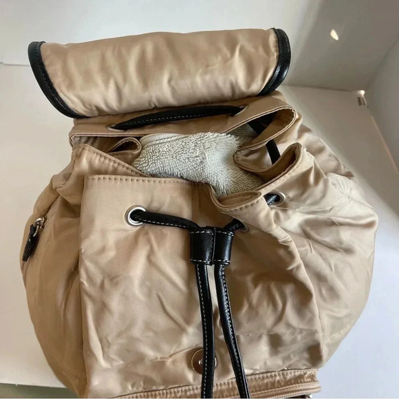 Charter Club Tan Ballistic Nylon with Leather Trim Backpack - Picture 12 of 15